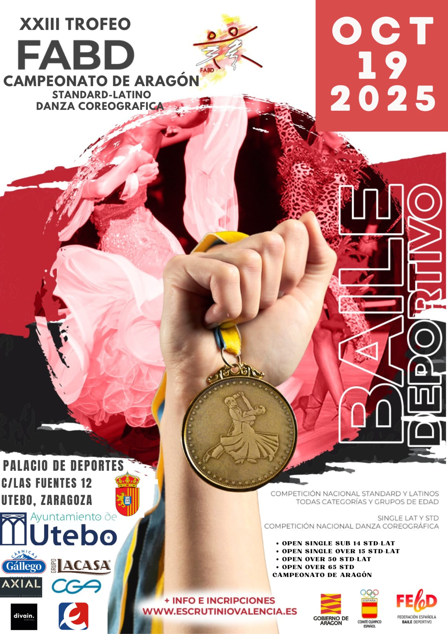 RESUMEN DE CAMPEONATO  ARAGON  DE BAILE DEPORTIVO  19/10/2025